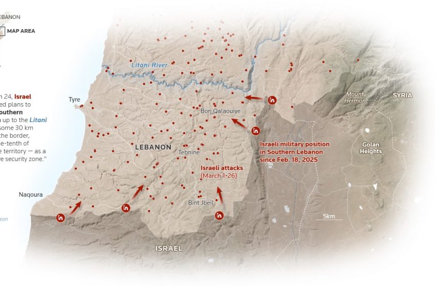  حملة إسرائيل لعزل جنوب لبنان في “منطقة عازلة” جديدة